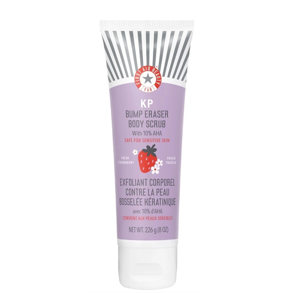 FIRST AID BEAUTY KP BUMP ERASER FRESH STRAWBERRY BODY SCRUB WITH 10% AHA